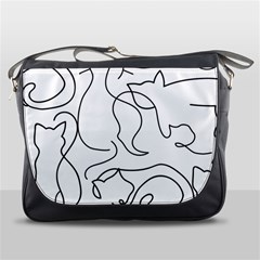 Cats Line Art  Messenger Bag