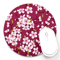 Cherry Blossom Round Mousepads by goljakoff