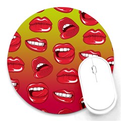 Hot Lips Round Mousepads by ExtraGoodSauce