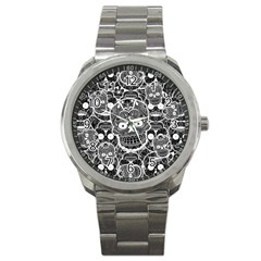 Sugar Skulls Bw Sport Metal Watch by ExtraGoodSauce