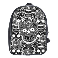 Sugar Skulls Bw School Bag (xl) by ExtraAwesomeSauce