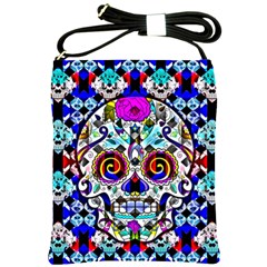 Sugar Skull Pattern 2 Shoulder Sling Bag by ExtraAwesomeSauce