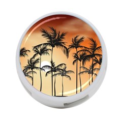 Sunset Palm Trees Beach Summer 4-port Usb Hub (one Side) by ExtraGoodSauce