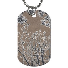 Linear Textured Botanical Motif Design Dog Tag (one Side) by dflcprintsclothing