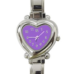 Amethyst Purple Heart Italian Charm Watch by FashionLane