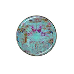 Retro Hippie Abstract Floral Blue Violet Hat Clip Ball Marker (10 Pack) by CrypticFragmentsDesign