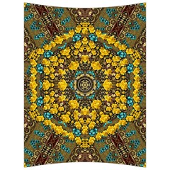 Mandala Faux Artificial Leather Among Spring Flowers Back Support Cushion by pepitasart