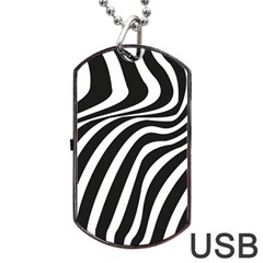 Wave Line Curve Dog Tag Usb Flash (one Side)