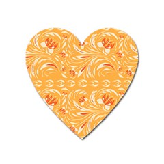 Orange Pattern Heart Magnet by Eskimos