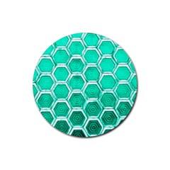 Hexagon Windows Rubber Round Coaster (4 Pack)  by essentialimage365