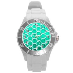 Hexagon Windows Round Plastic Sport Watch (l) by essentialimage365