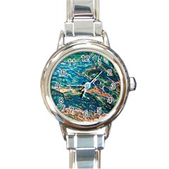 Oceanic Mircoscope  Round Italian Charm Watch by BrenZenCreations