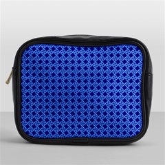 Basket Weave Basket Pattern Blue Mini Toiletries Bag (one Side) by Dutashop