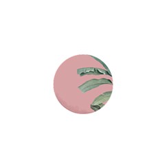 Banana Leaf On Pink 1  Mini Buttons by goljakoff