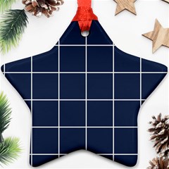 Blue Buffalo Plaid Star Ornament (two Sides) by goljakoff