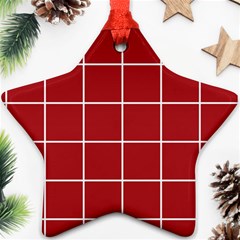 Red Buffalo Plaid Star Ornament (two Sides) by goljakoff