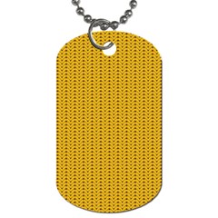 Yellow Knitted Pattern Dog Tag (one Side) by goljakoff