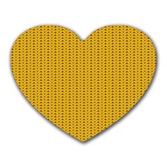 Yellow Knitted Pattern Heart Mousepads by goljakoff