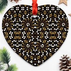 Modern Geometric Ornate Pattern Heart Ornament (two Sides) by dflcprintsclothing