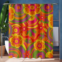 Geometric Floral Pattern Shower Curtain 60  X 72  (medium)  by designsbymallika