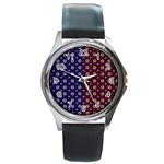 Baatik Print Round Metal Watch Front