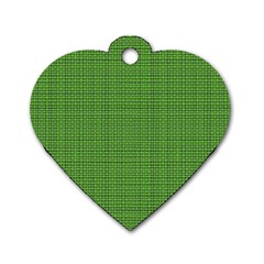 Green Knitted Pattern Dog Tag Heart (two Sides) by goljakoff