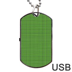 Green Knitted Pattern Dog Tag Usb Flash (one Side) by goljakoff