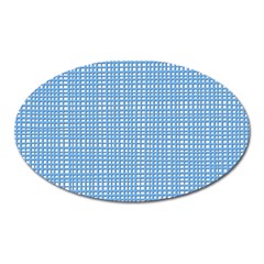 Blue Knitted Pattern Oval Magnet by goljakoff