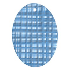 Blue Knitted Pattern Oval Ornament (two Sides) by goljakoff