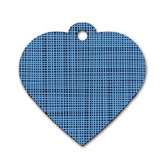 Blue Knitted Pattern Dog Tag Heart (two Sides) by goljakoff