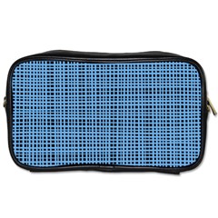 Blue Knitted Pattern Toiletries Bag (one Side) by goljakoff