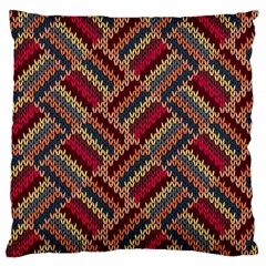 Zig Zag Knitted Pattern Large Flano Cushion Case (one Side) by goljakoff