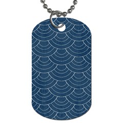 Blue Sashiko Plaid Dog Tag (two Sides) by goljakoff