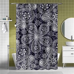 Flowers Mandala Ornament Shower Curtain 48  X 72  (small)  by goljakoff