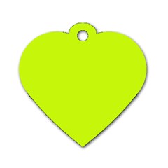 Arctic Lime Dog Tag Heart (one Side) by FabChoice