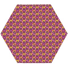 Geometric Groovy Pattern Wooden Puzzle Hexagon by designsbymallika