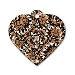 Modern Tribal Geometric Print Design Dog Tag Heart (two Sides)