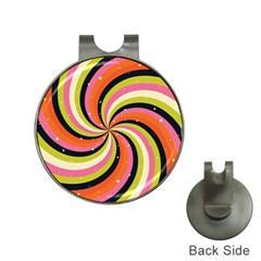 Psychedelic Groovy Orange Hat Clips With Golf Markers by designsbymallika