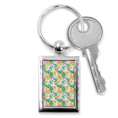 Water Color Floral Pattern Key Chain (rectangle) by designsbymallika