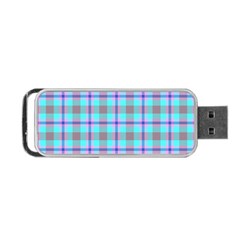 Tartan Mauve Purple Cyan Portable Usb Flash (two Sides)