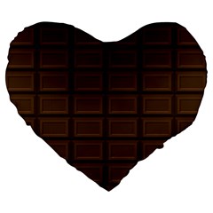 Milk Chocolate Large 19  Premium Heart Shape Cushions by goljakoff