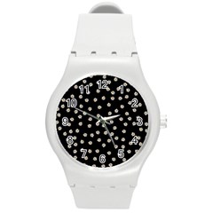 Pattern Marguerites Round Plastic Sport Watch (m)