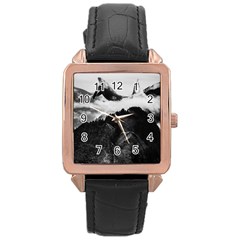 Whales Dream Rose Gold Leather Watch  by goljakoff