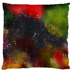 Abstract Paint Drops Large Flano Cushion Case (one Side) by goljakoff