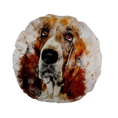 Dog Paint Standard 15  Premium Round Cushions by goljakoff