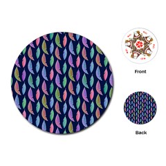 Watercolor Feathers Playing Cards Single Design (round) by SychEva