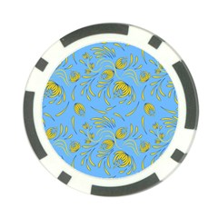 Folk Floral Pattern  Abstract Flowers Print  Seamless Pattern Poker Chip Card Guard (10 Pack)