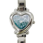 Green blue sea Heart Italian Charm Watch Front