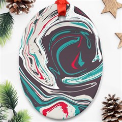 Vector Vivid Marble Pattern 1 Oval Ornament (two Sides) by goljakoff