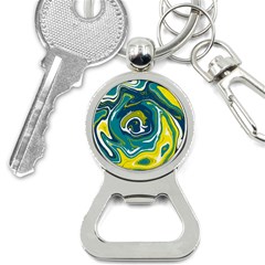 Green Vivid Marble Pattern 14 Bottle Opener Key Chain by goljakoff